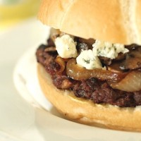 Blue cheese and mushroom burger